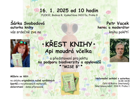 Pozvánka na křest knihy Api moudrá včelka