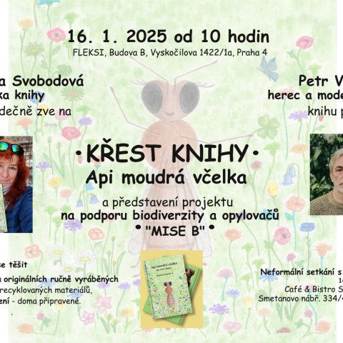 Pozvánka na křest knihy Api moudrá včelka